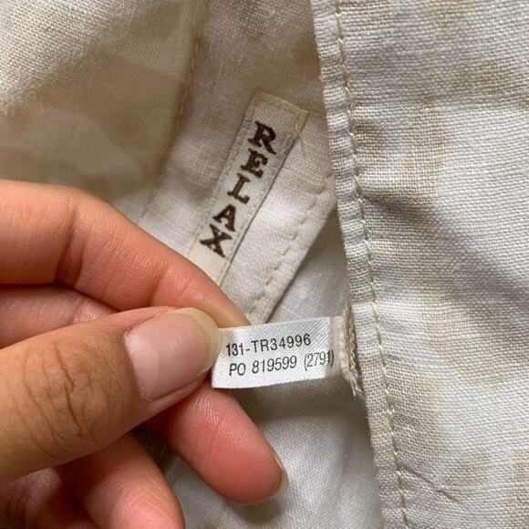 Tommy Bahama Shirt Mens L White Parchment Linen Relax Island Modern Fit Printed - Picture 8 of 12